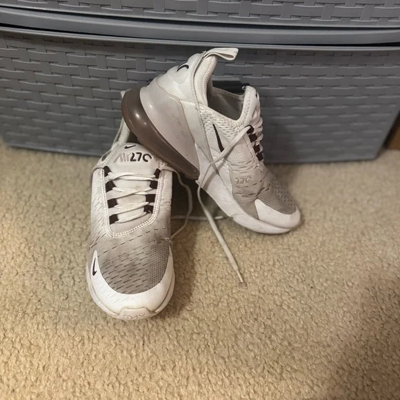 Nike Women's Air 270 White and Brown Sneakers - Picture 4 of 9